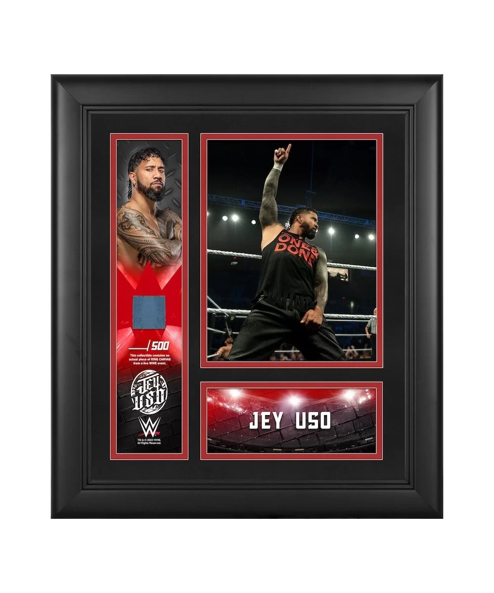 Jey Uso Framed 15" x 17" Collage with a Piece of Match-Used Canvas - Limited Edition of 500 $21.84 Collectibles