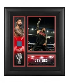 Jey Uso Framed 15" x 17" Collage with a Piece of Match-Used Canvas - Limited Edition of 500 $21.84 Collectibles