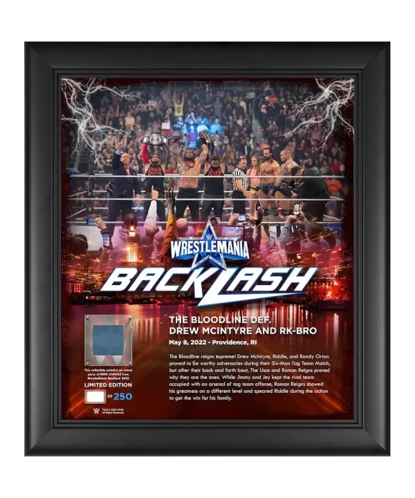 The Bloodline WWE Framed 15" x 17" 2022 WrestleMania Backlash Core Frame with a Piece of Match-Used Canvas - Limited Edition ...