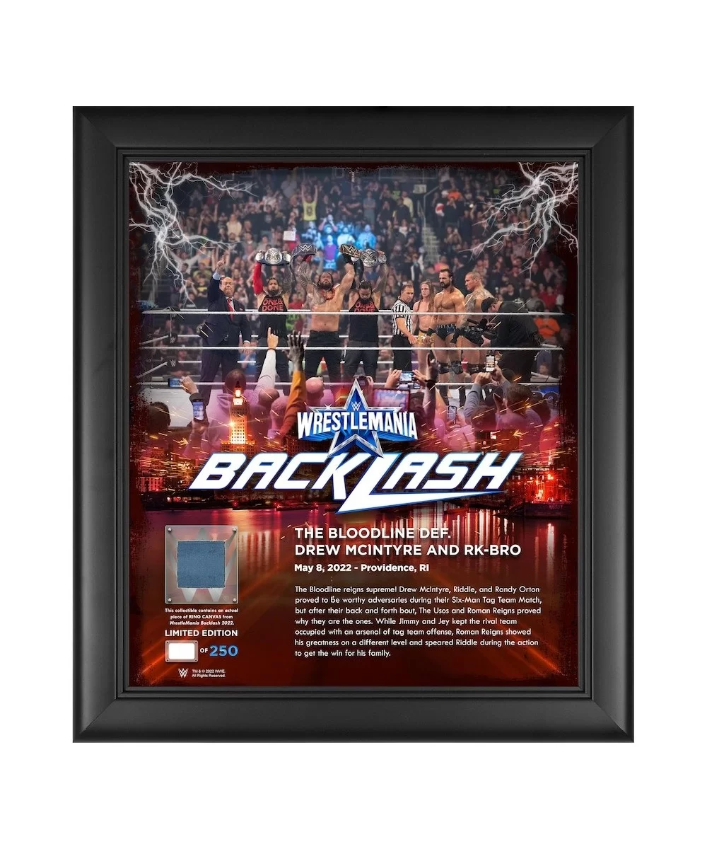 The Bloodline WWE Framed 15" x 17" 2022 WrestleMania Backlash Core Frame with a Piece of Match-Used Canvas - Limited Edition ...