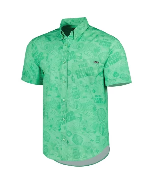 Men's RSVLTS Green John Cena Can't See Me Button-Down Shirt $16.80 Apparel