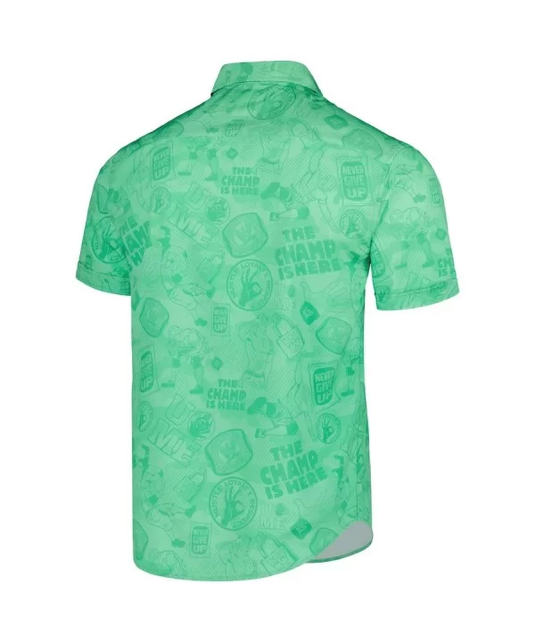 Men's RSVLTS Green John Cena Can't See Me Button-Down Shirt $16.80 Apparel