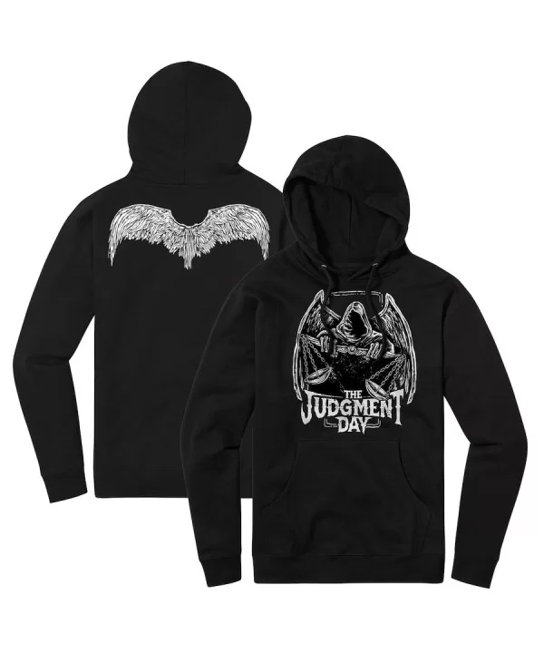 Men's Black Judgment Day Wings Pullover Hoodie $9.30 Apparel