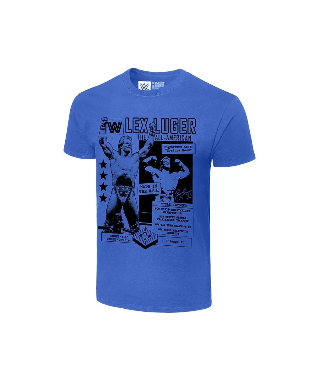 Men's Blue Lex Luger Fanzine T-Shirt $6.76 T-Shirts