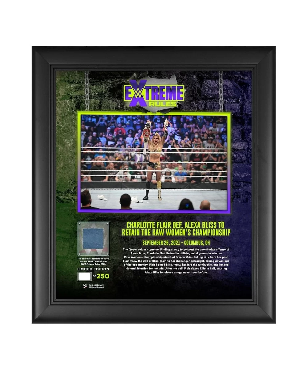 Charlotte Flair Framed 15" x 17" 2021 Extreme Rules Collage with a Piece of Match-Used Canvas - Limited Edition of 250 $24.08...