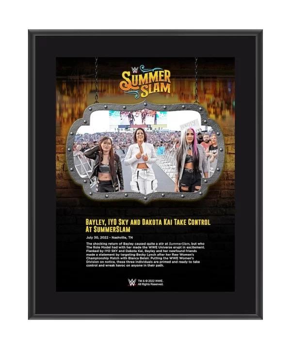 Bayley Iyo Sky & Dakota Kai 10.5" x 13" 2022 SummerSlam Sublimated Plaque $10.80 Home & Office