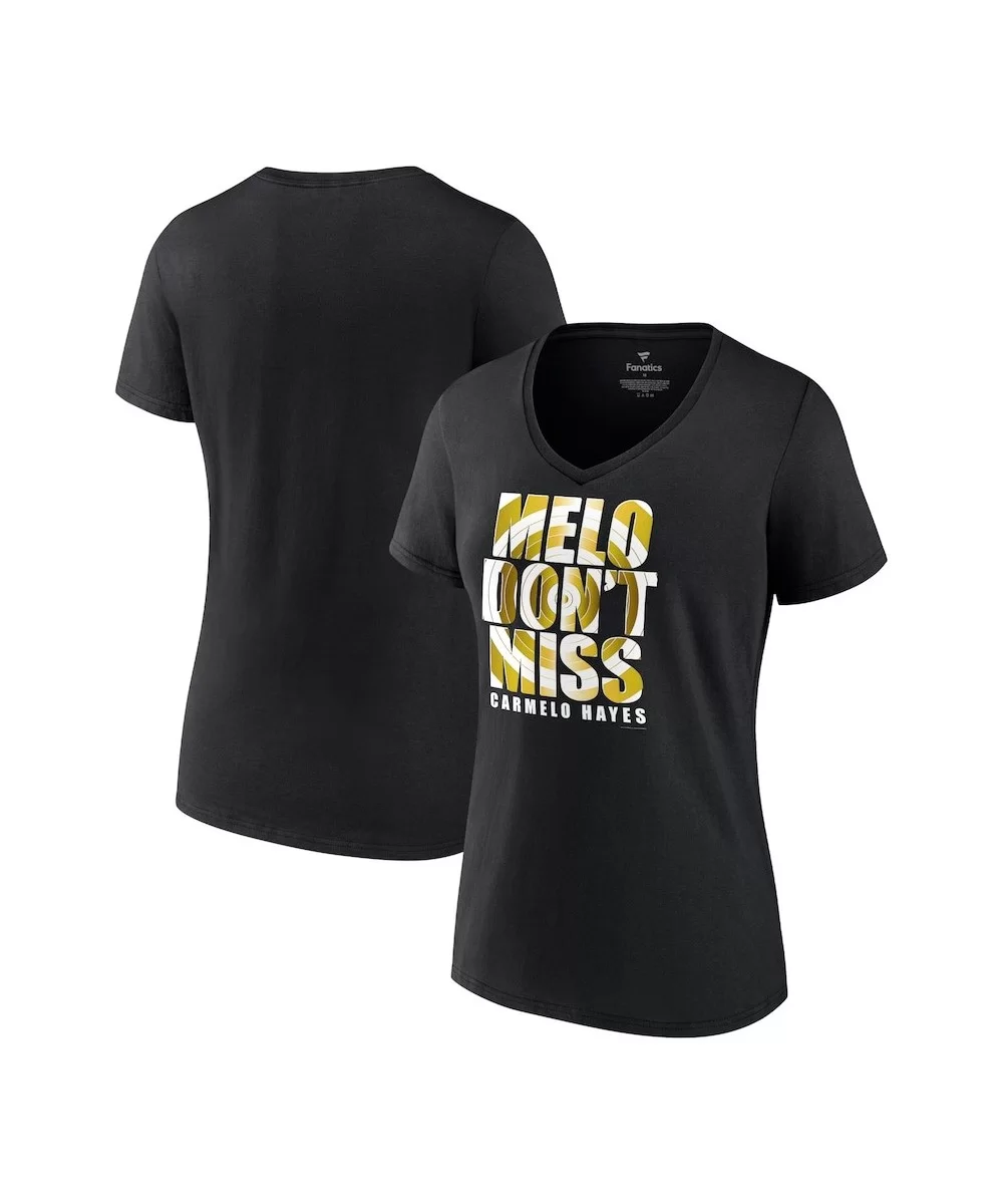 Women's Fanatics Branded Black Carmelo Hayes Melo Don't Miss V-Neck T-Shirt $8.88 T-Shirts