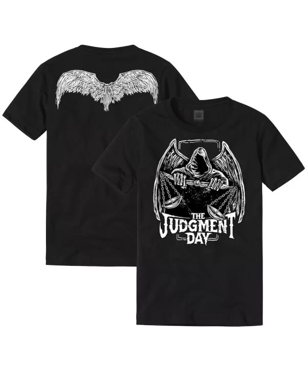 Men's Black Judgment Day Wings T-Shirt $11.28 T-Shirts