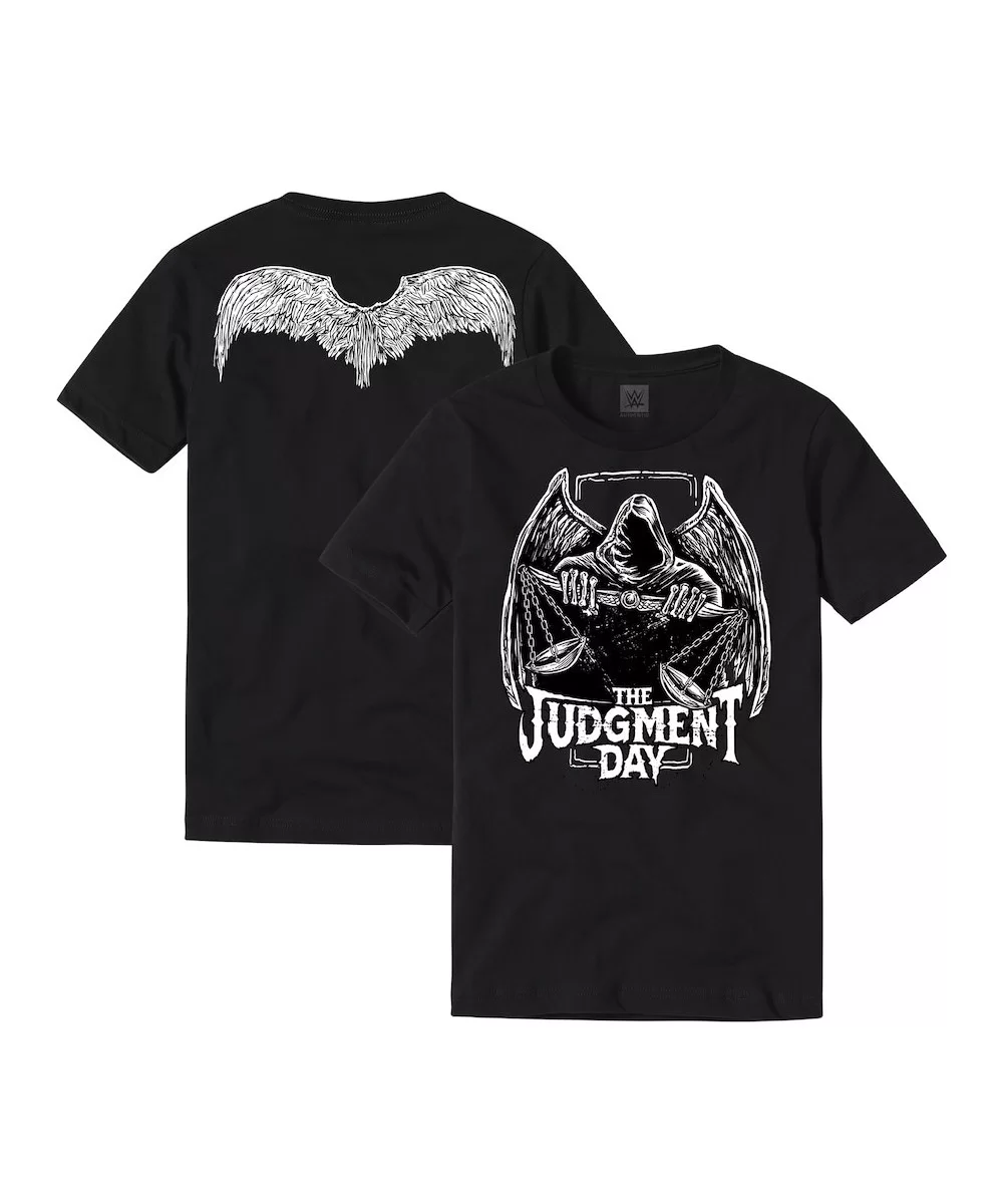 Men's Black Judgment Day Wings T-Shirt $11.28 T-Shirts