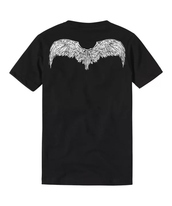 Men's Black Judgment Day Wings T-Shirt $11.28 T-Shirts