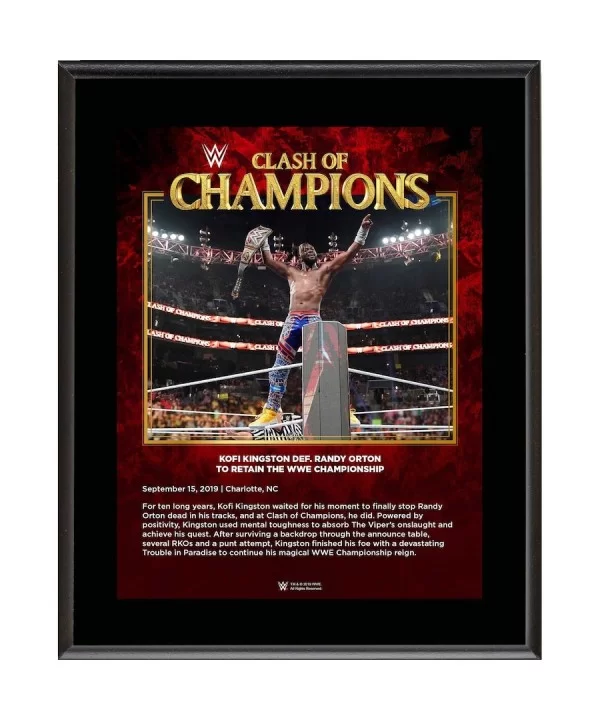 Kofi Kingston Framed 10.5" x 13" 2019 Clash of Champions Sublimated Plaque $10.56 Collectibles