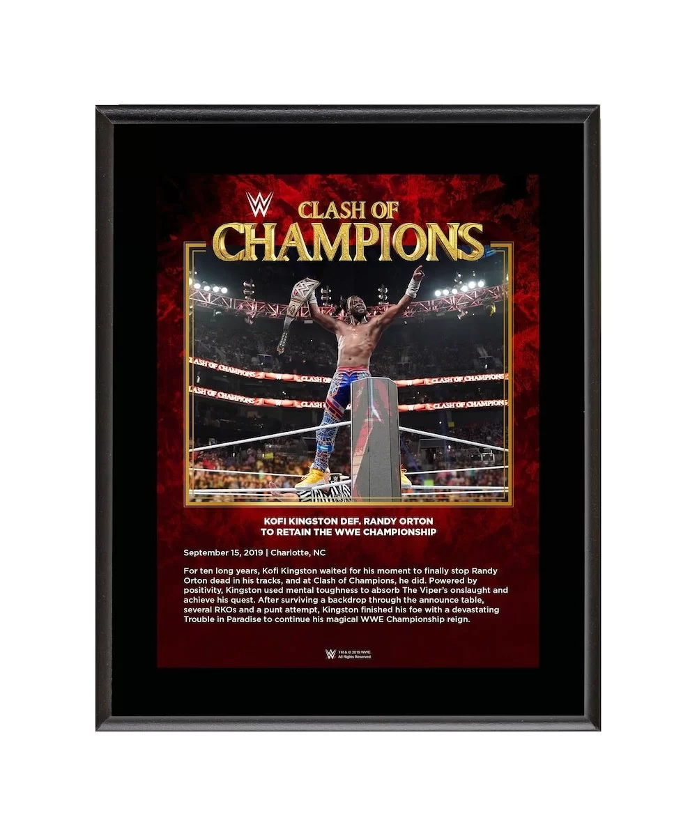 Kofi Kingston Framed 10.5" x 13" 2019 Clash of Champions Sublimated Plaque $10.56 Collectibles