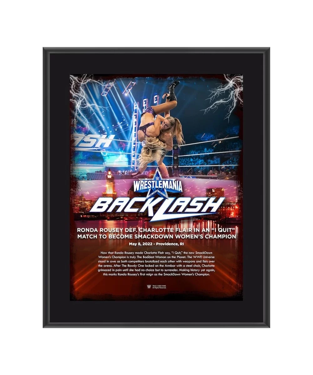 Ronda Rousey 10.5" x 13" WrestleMania Backlash Sublimated Plaque $10.32 Home & Office