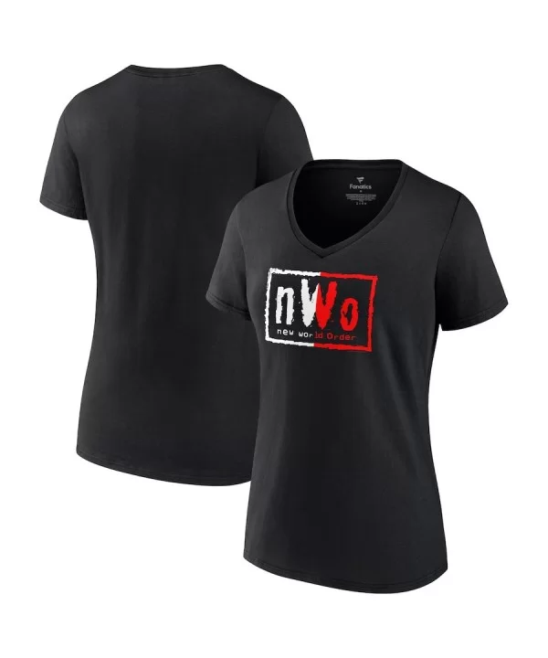 Women's Fanatics Branded Black nWo Split Logo V-Neck T-Shirt $10.80 T-Shirts