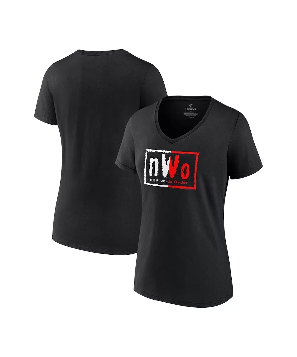 Women's Fanatics Branded Black nWo Split Logo V-Neck T-Shirt $10.80 T-Shirts