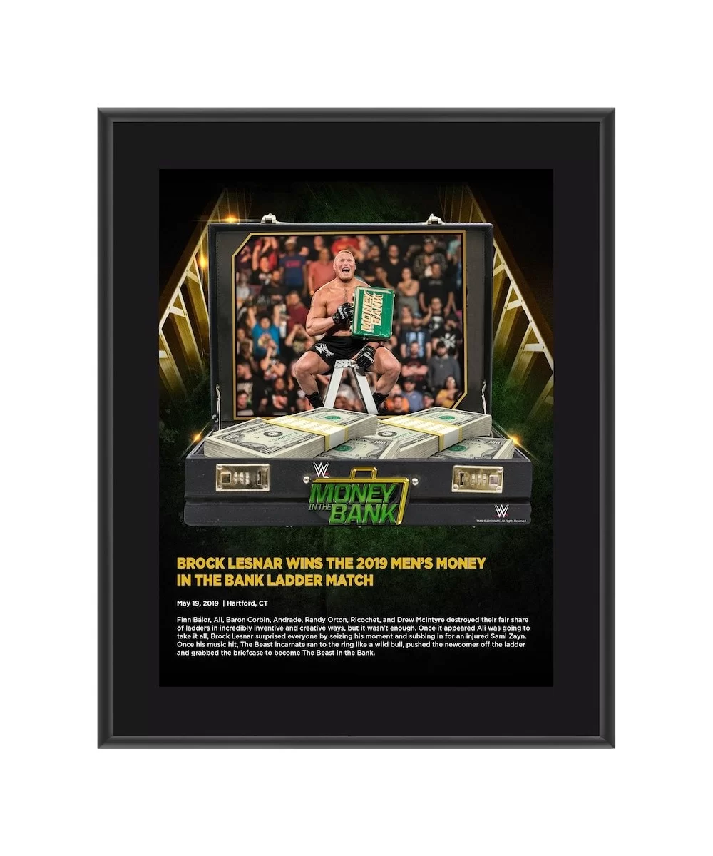 Brock Lesnar WWE Framed 10.5" x 13" 2019 Money In The Bank Sublimated Plaque $11.52 Home & Office