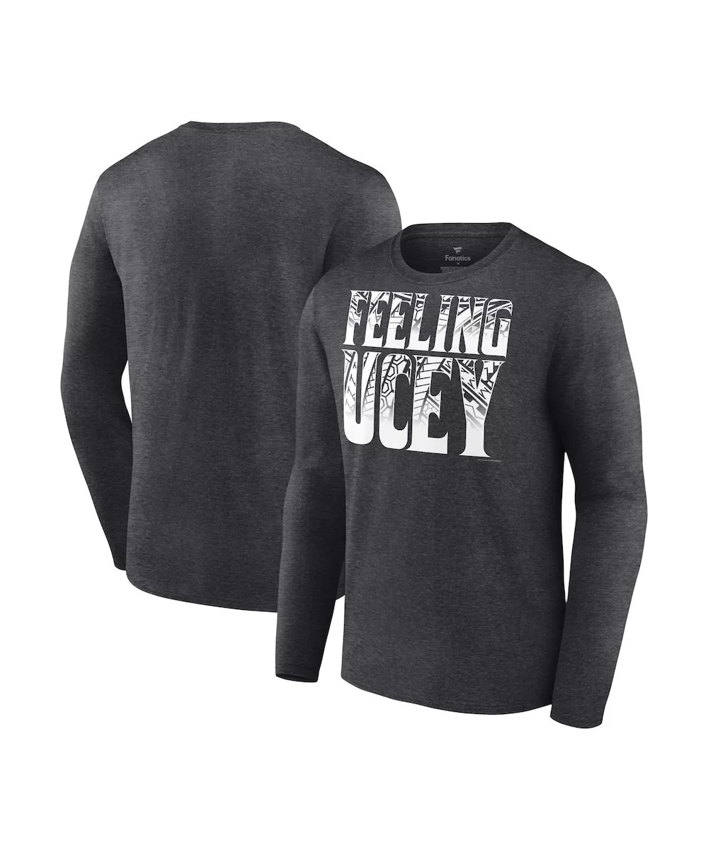 Men's Fanatics Branded Charcoal The Bloodline Feeling Ucey Long Sleeve T-Shirt $13.72 T-Shirts