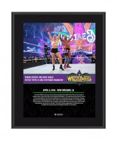 Kurt Angle & Ronda Rousey 10.5" x 13" WrestleMania 34 Sublimated Plaque $11.28 Home & Office