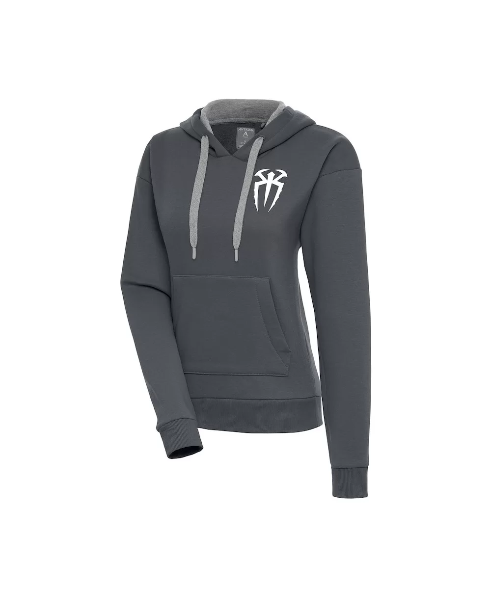 Women's Antigua Charcoal Roman Reigns Victory Pullover Hoodie $13.50 Apparel