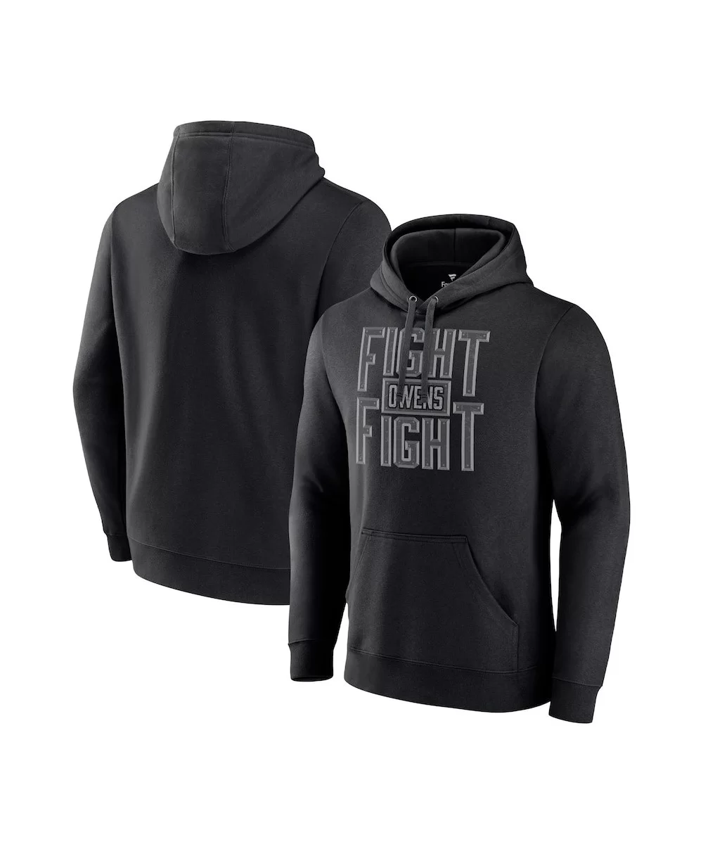 Men's Black Kevin Owens Fight Owens Fight Pullover Hoodie $14.80 Apparel