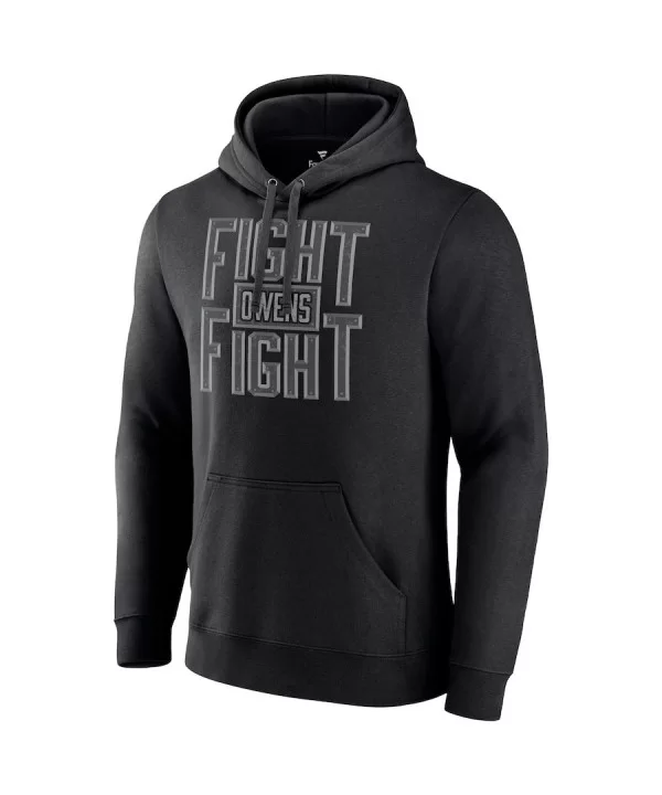 Men's Black Kevin Owens Fight Owens Fight Pullover Hoodie $14.80 Apparel