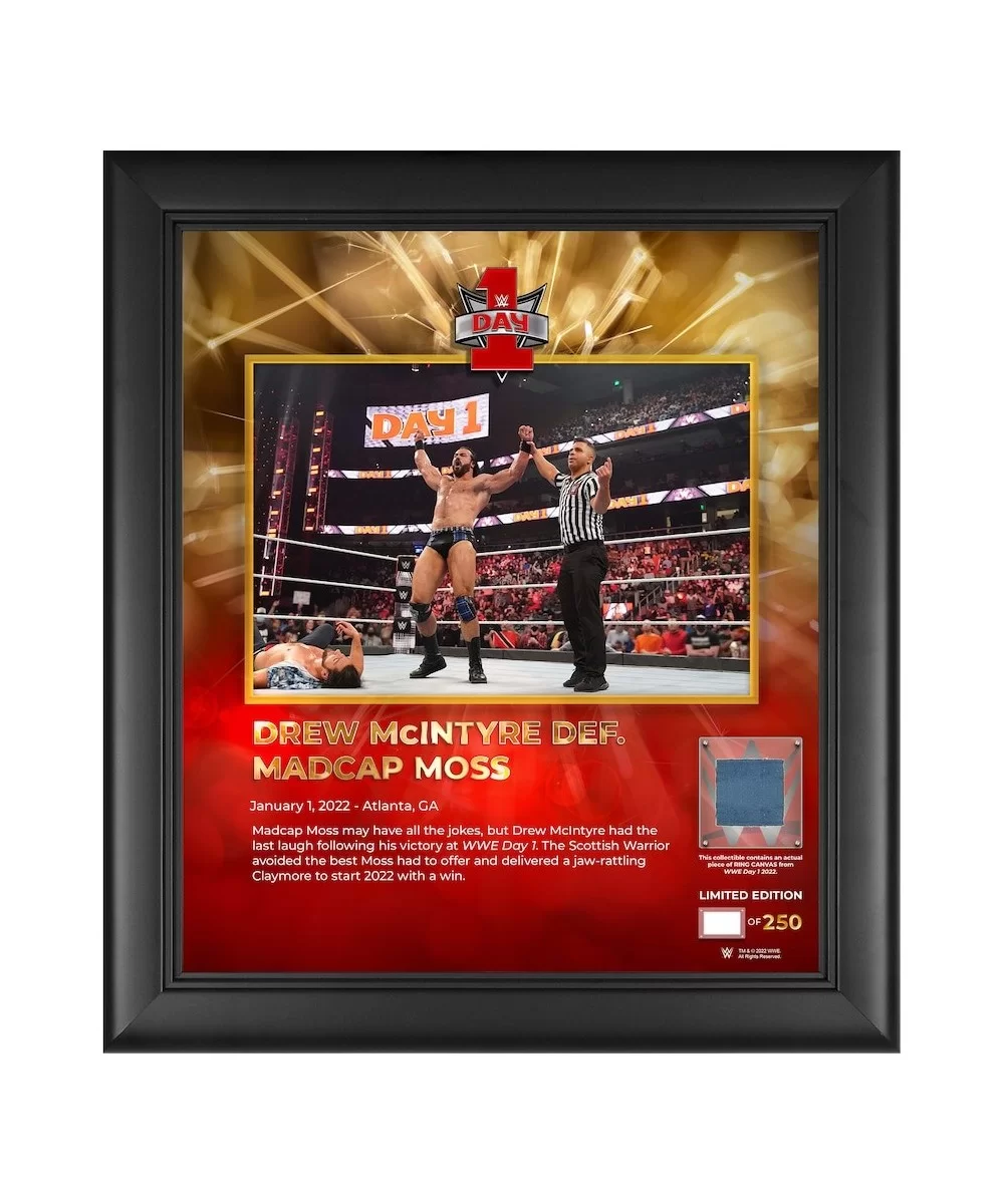 Drew McIntyre Framed 15" x 17" 2022 Day 1 Collage with a Piece of Match-Used Canvas - Limited Edition of 250 $24.64 Collectibles