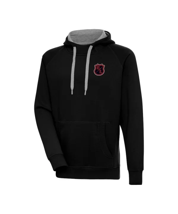 Men's Antigua Black The Bloodline Victory Pullover Hoodie $16.20 Apparel