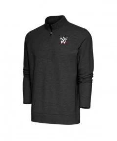 Men's Antigua Black WWE Gambit Quarter-Zip Pullover Top $18.06 Apparel