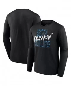 Men's Fanatics Branded Black Seth "Freakin" Rollins Blue Text Long Sleeve T-Shirt $12.88 T-Shirts