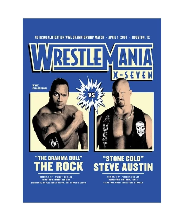 Fathead "Stone Cold" Steve Austin vs. The Rock WrestleMania X-Seven Removable Poster Decal $22.08 Home & Office