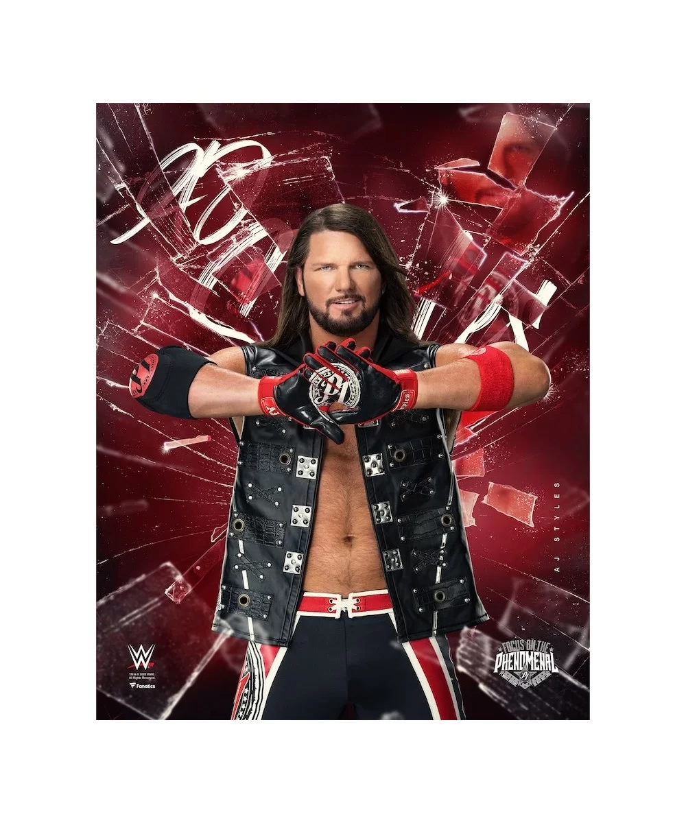 AJ Styles Unsigned 16" x 20" Shattered Photograph $8.60 Home & Office