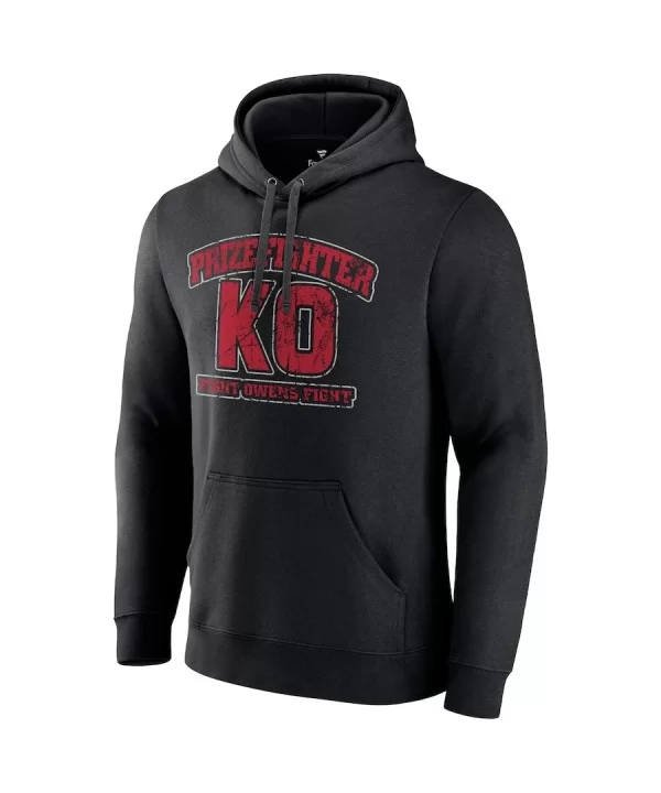 Men's Black Kevin Owens Prizefighter Pullover Hoodie $16.00 Apparel