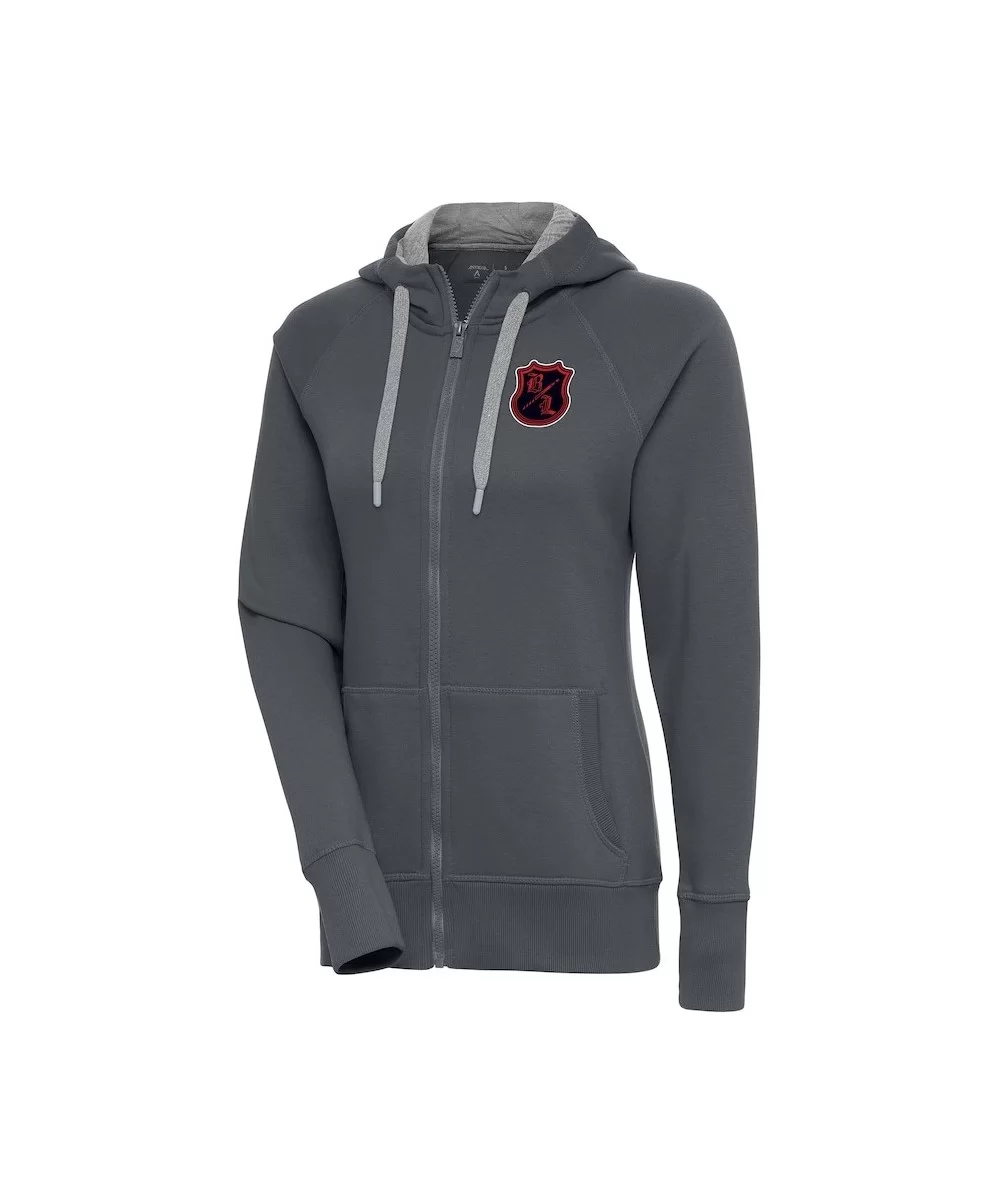 Women's Antigua Charcoal The Bloodline Victory Full-Zip Hoodie $21.60 Apparel