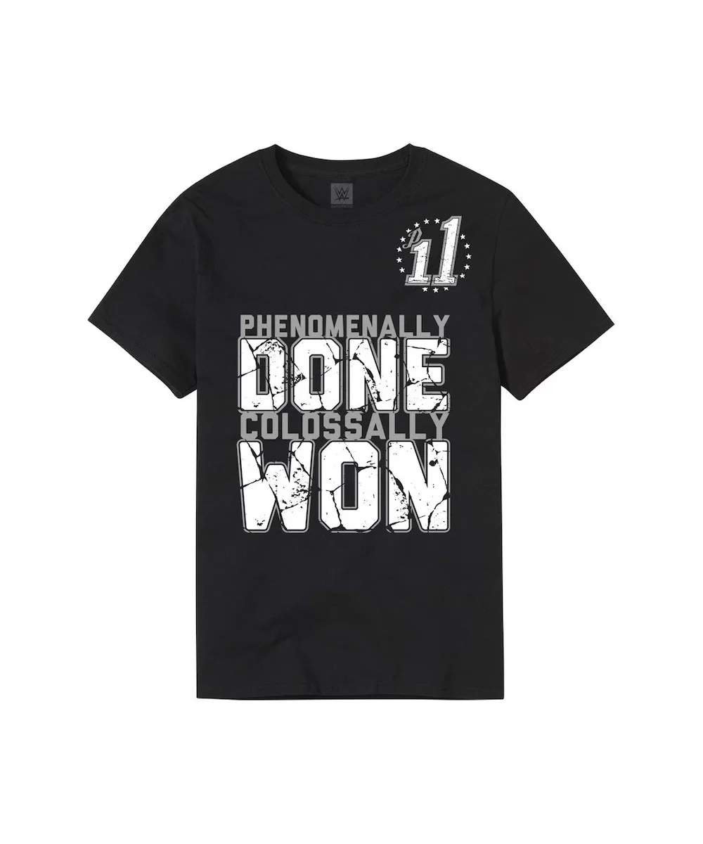 Men's Black AJ Styles & Omos Phenomenally Done Colossally Won T-Shirt $6.40 T-Shirts