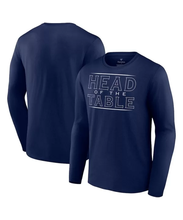 Men's Fanatics Branded Navy Roman Reigns Head Of The Table Long Sleeve T-Shirt $12.88 T-Shirts