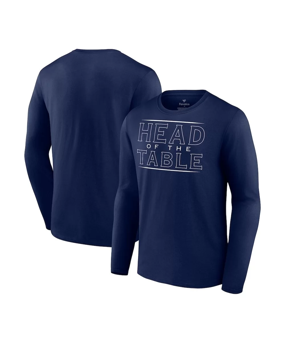 Men's Fanatics Branded Navy Roman Reigns Head Of The Table Long Sleeve T-Shirt $12.88 T-Shirts