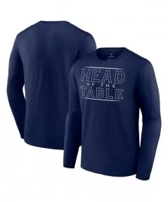 Men's Fanatics Branded Navy Roman Reigns Head Of The Table Long Sleeve T-Shirt $12.88 T-Shirts