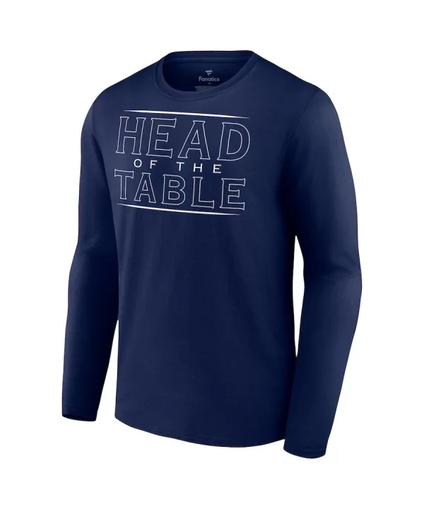 Men's Fanatics Branded Navy Roman Reigns Head Of The Table Long Sleeve T-Shirt $12.88 T-Shirts