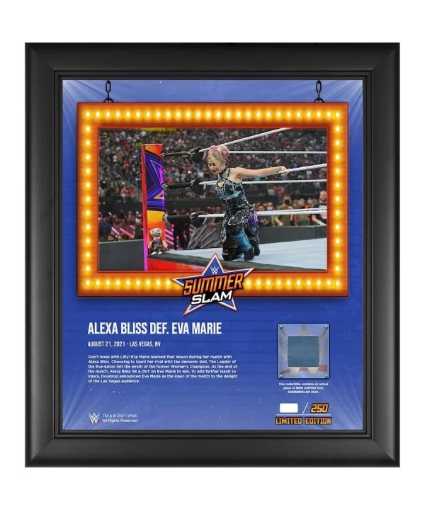 Alexa Bliss WWE Framed 15" x 17" 2021 SummerSlam Collage with a Piece of Match-Used Canvas - Limited Edition of 250 $25.76 Co...