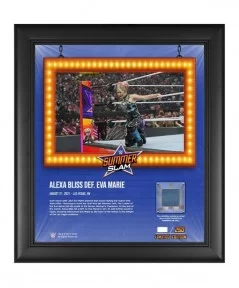 Alexa Bliss WWE Framed 15" x 17" 2021 SummerSlam Collage with a Piece of Match-Used Canvas - Limited Edition of 250 $25.76 Co...