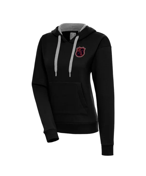 Women's Antigua Black The Bloodline Victory Pullover Hoodie $21.60 Apparel