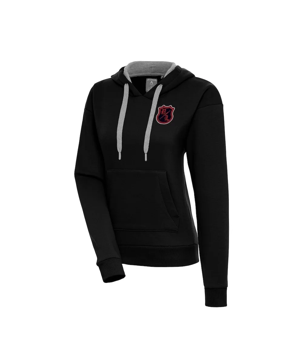 Women's Antigua Black The Bloodline Victory Pullover Hoodie $21.60 Apparel