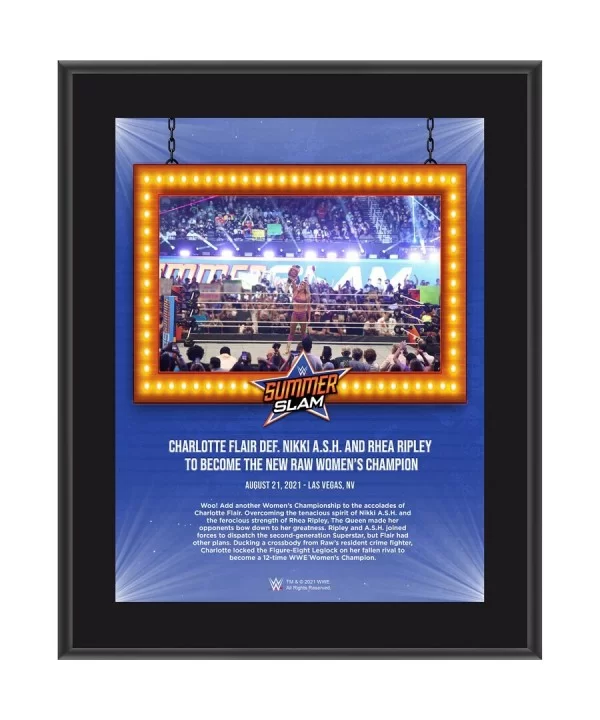 Charlotte Flair Framed 10.5" x 13" 2021 SummerSlam Sublimated Plaque $9.60 Home & Office