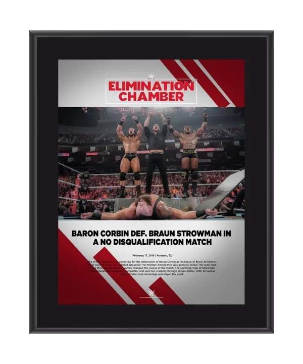 Drew McIntyre Bobby Lashley & Baron Corbin WWE Framed 10.5" x 13" 2019 Elimination Chamber Sublimated Plaque $11.52 Home & Of...