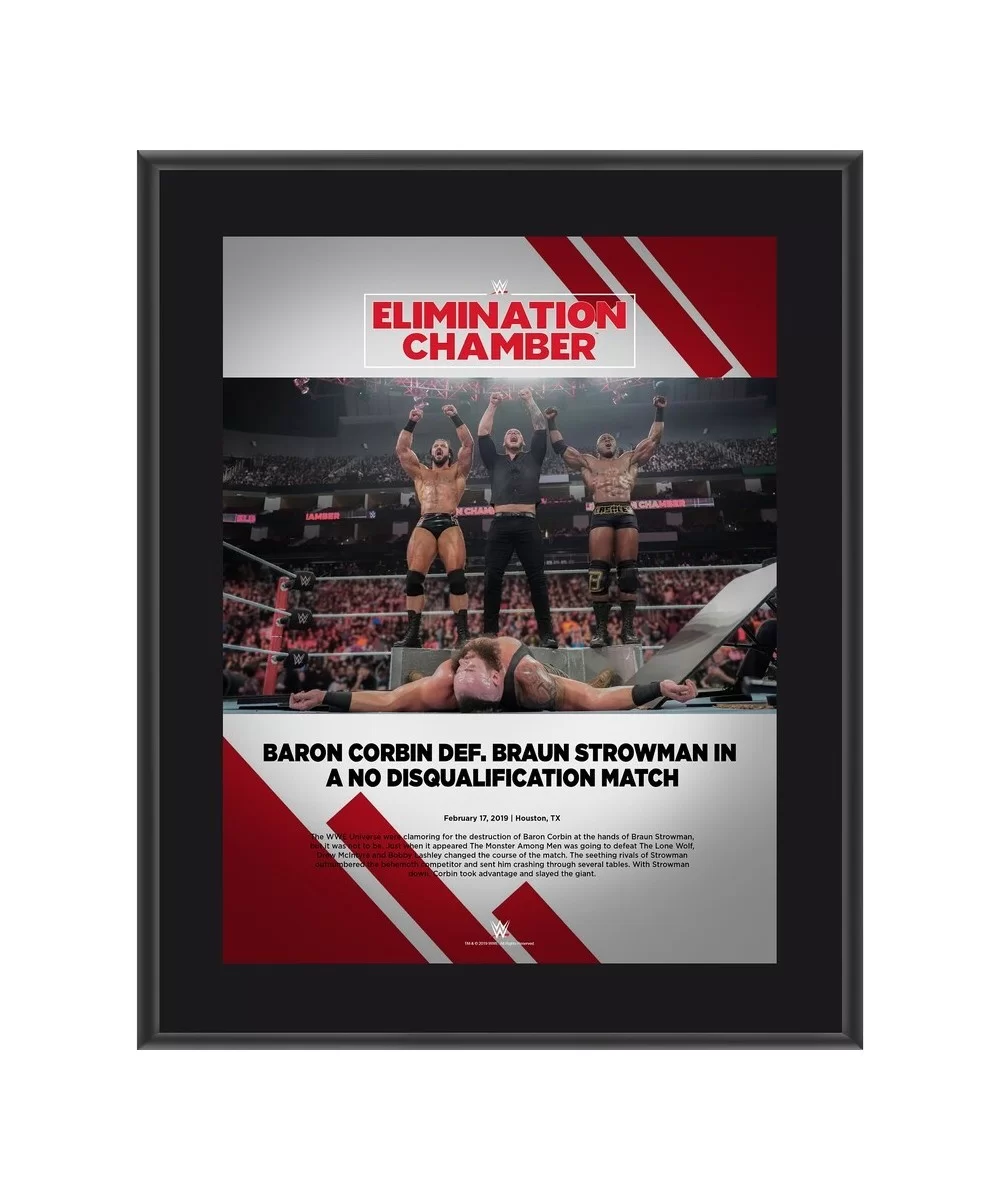 Drew McIntyre Bobby Lashley & Baron Corbin WWE Framed 10.5" x 13" 2019 Elimination Chamber Sublimated Plaque $11.52 Home & Of...