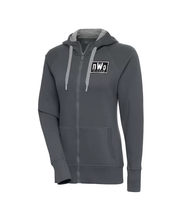 Women's Antigua Charcoal nWo Victory Full-Zip Hoodie $18.00 Apparel