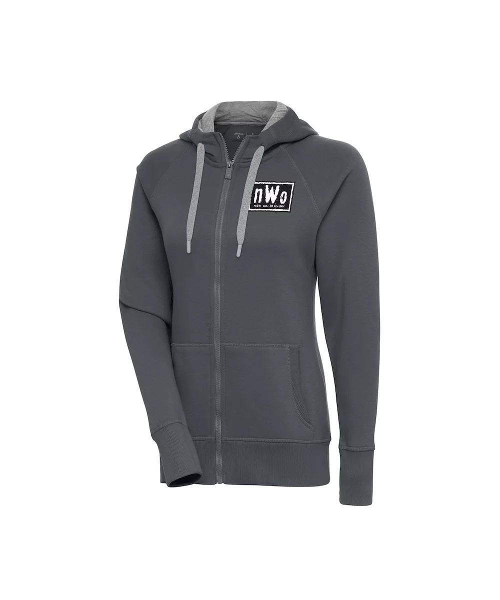 Women's Antigua Charcoal nWo Victory Full-Zip Hoodie $18.00 Apparel