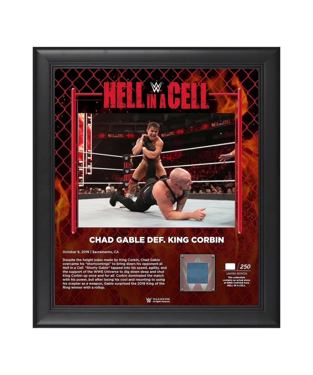 Chad Gable Framed 15" x 17" 2019 Hell In A Cell Collage with a Piece of Match-Used Canvas - Limited Edition of 250 $21.84 Col...