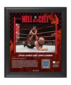 Chad Gable Framed 15" x 17" 2019 Hell In A Cell Collage with a Piece of Match-Used Canvas - Limited Edition of 250 $21.84 Col...