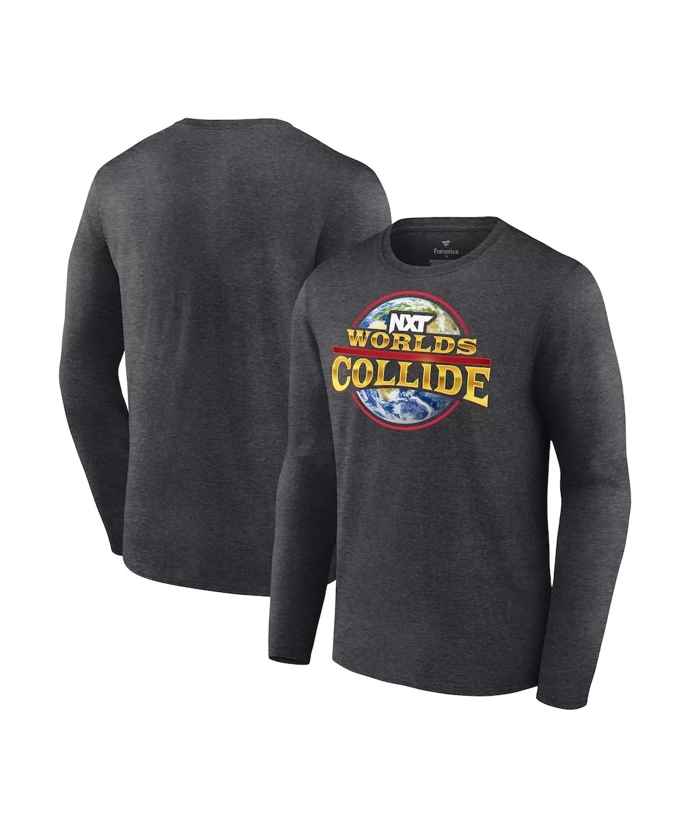 Men's Charcoal NXT World Collide 2022 Logo Long Sleeve T-Shirt $14.00 T-Shirts